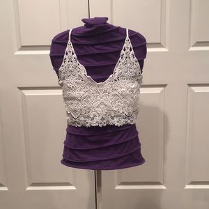White lace crop top